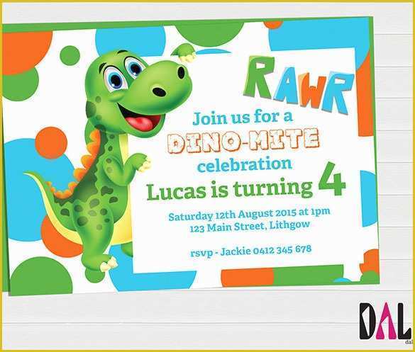 Dinosaur Birthday Invitation Template Free Of 14 Dinosaur Birthday Invitations Psd Vector Eps Ai