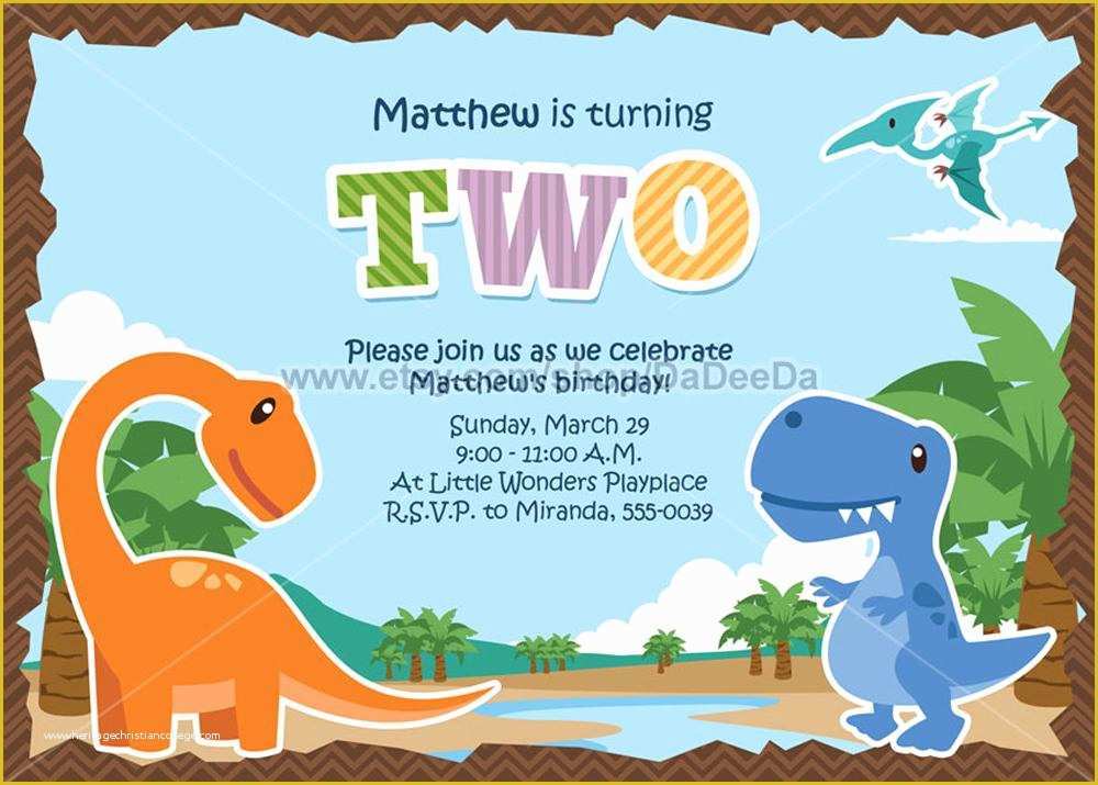 Dinosaur Birthday Invitation Template Free Of 17 Dinosaur Birthday Invitations How to Sample Templates