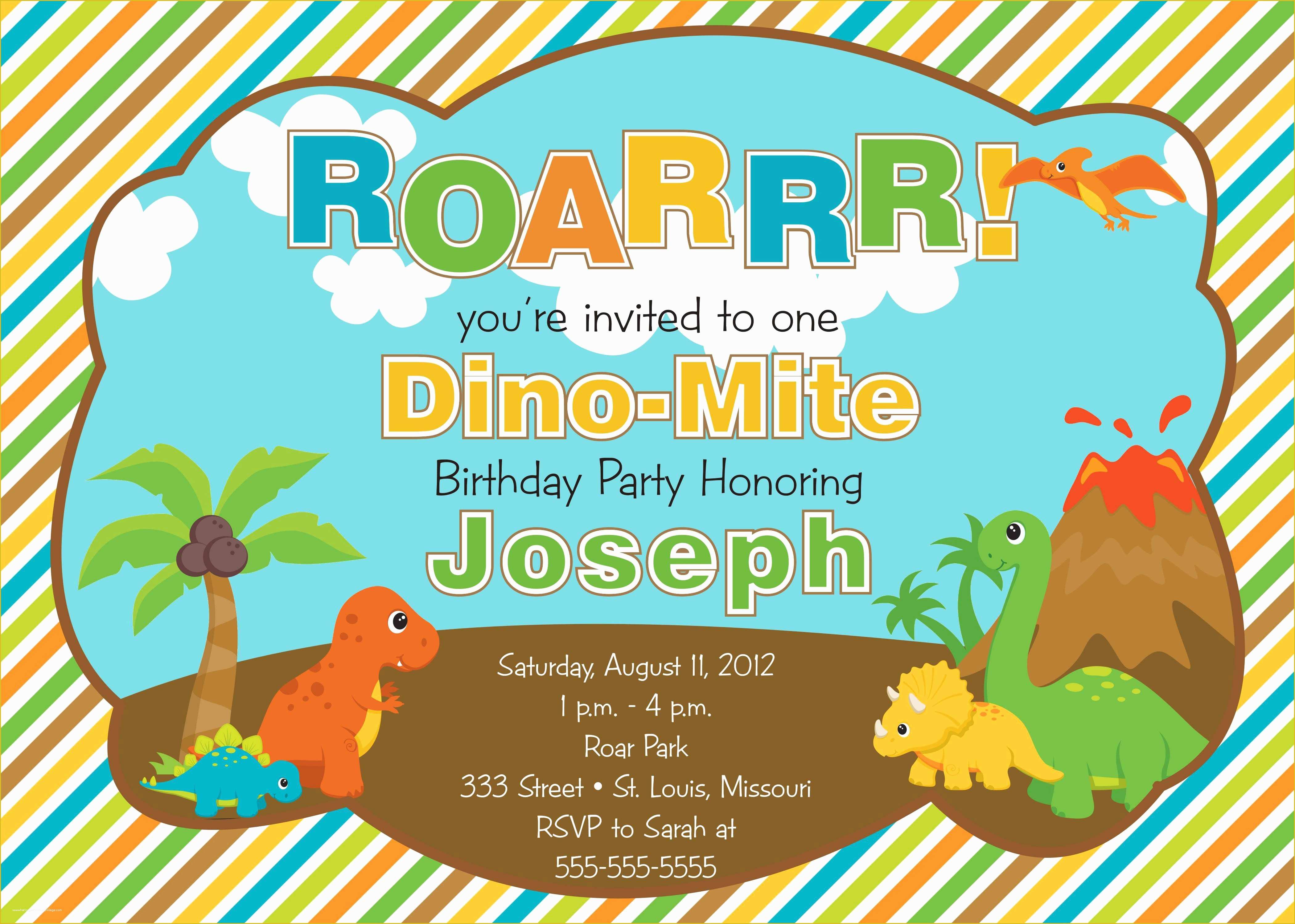 Dinosaur Birthday Invitation Template Free Of 17 Dinosaur Birthday Invitations How to Sample Templates