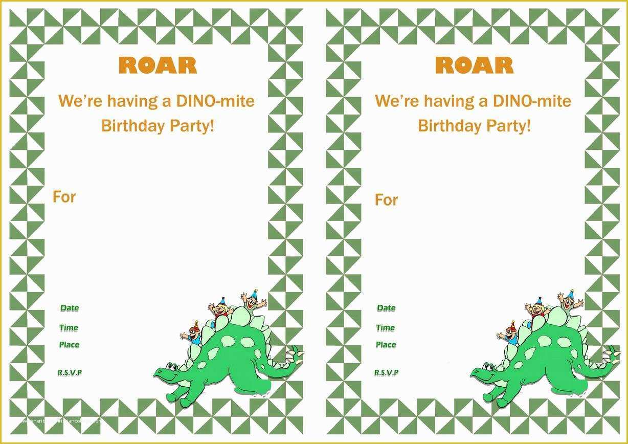 Dinosaur Birthday Invitation Template Free Of 17 Dinosaur Birthday Invitations How to Sample Templates