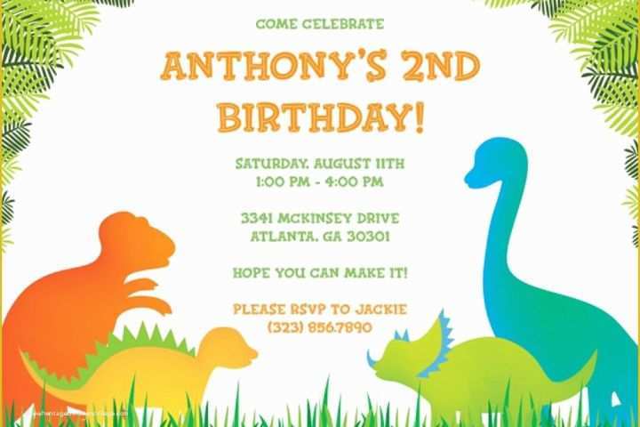 Dinosaur Birthday Invitation Template Free Of 17 Dinosaur Birthday Invitations How to Sample Templates