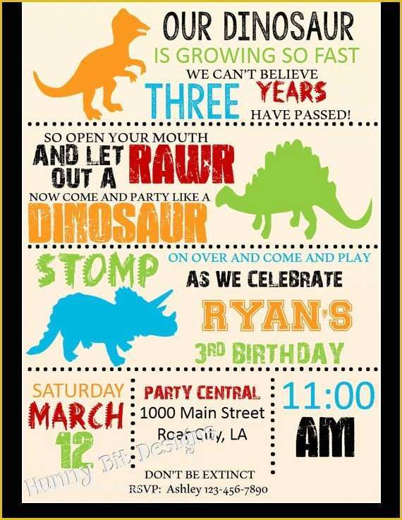 Dinosaur Birthday Invitation Template Free Of 25 Best Dinosaur Birthday Invitations Ideas On Pinterest