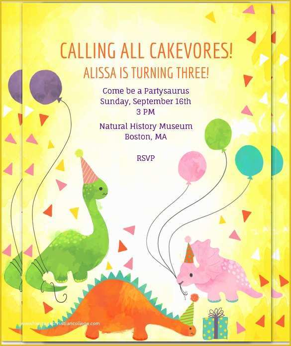 Dinosaur Birthday Invitation Template Free Of 26 Dinosaur Birthday Invitation Templates – Free Sample