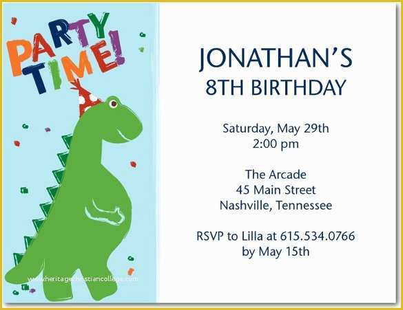 Dinosaur Birthday Invitation Template Free Of 26 Dinosaur Birthday Invitation Templates – Free Sample
