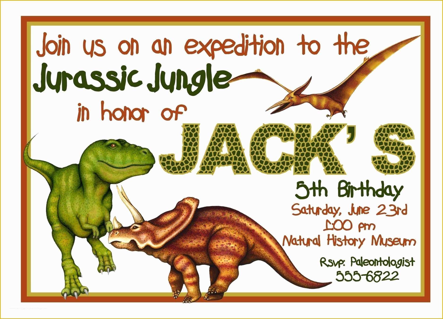Dinosaur Birthday Invitation Template Free Of 40th Birthday Ideas Birthday Invitation Templates Dinosaurs