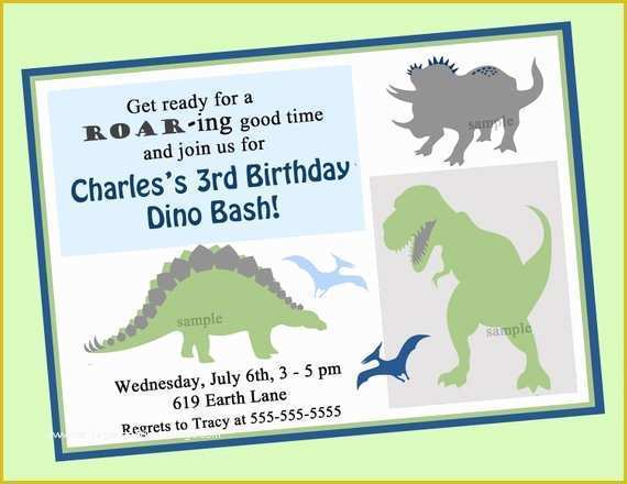 Dinosaur Birthday Invitation Template Free Of Dinosaur Birthday Invitation Printable or Printed with Free