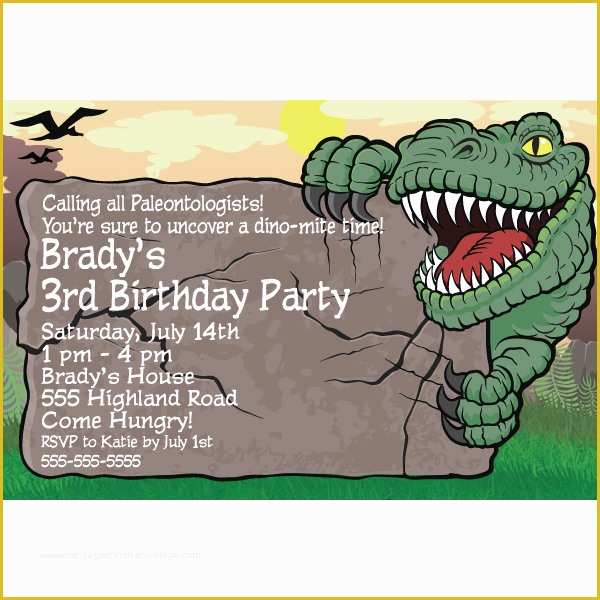 Dinosaur Birthday Invitation Template Free Of Dinosaur Invitations Ideas
