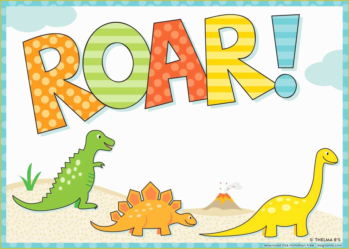 Dinosaur Birthday Invitation Template Free Of Free Dinosaur Birthday Invitations – Free Printable