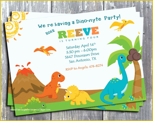 Dinosaur Birthday Invitation Template Free Of Free Printable Dinosaur Birthday Invitations