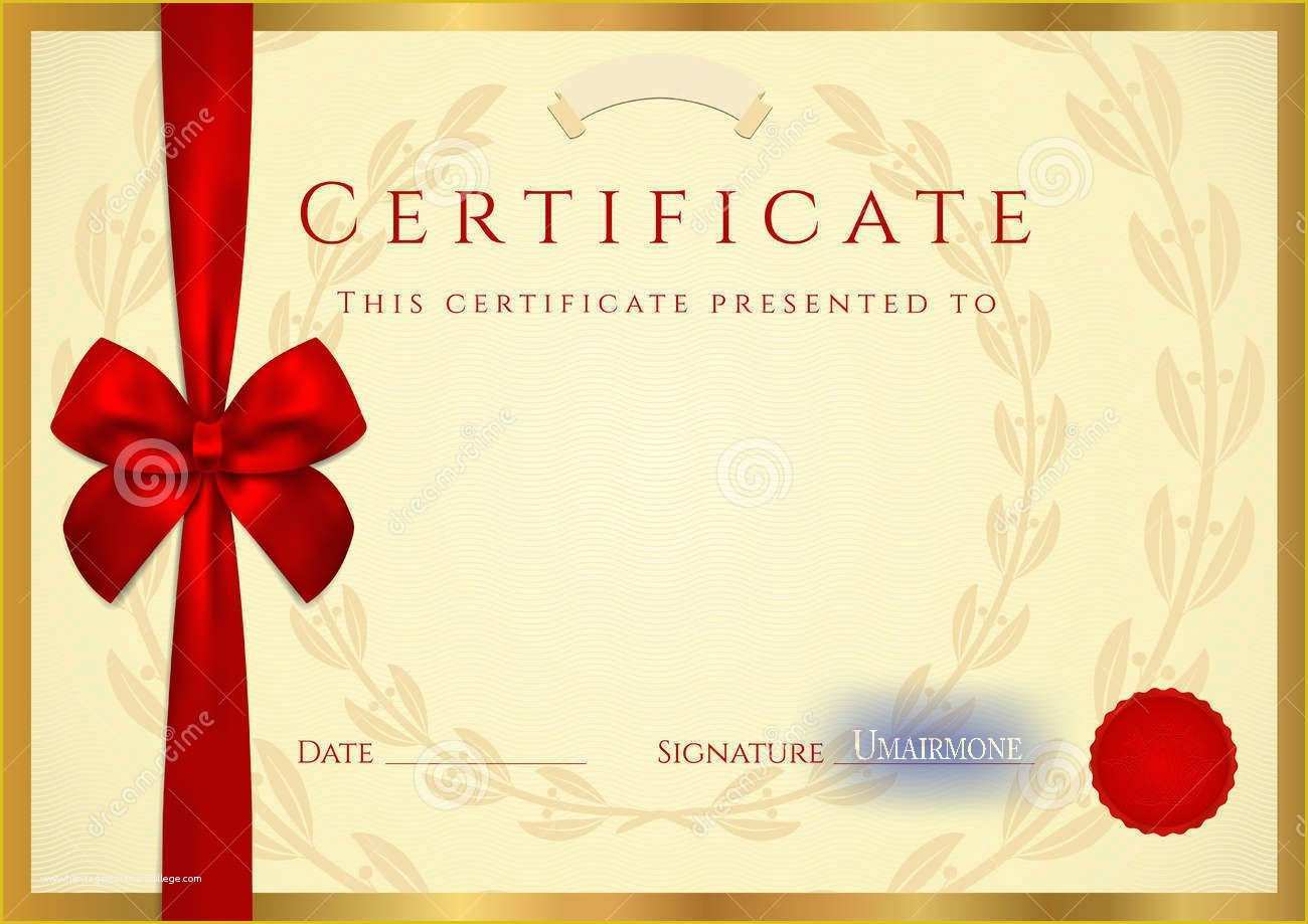 Diploma Certificate Template Free Download Of Certificate Diploma Elegant Template Vector Free Download