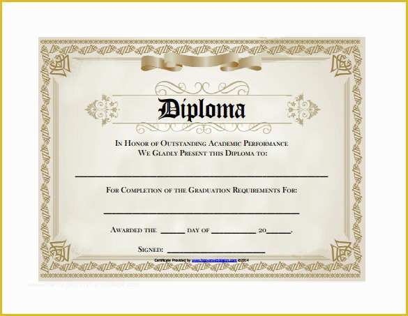 Diploma Certificate Template Free Download Of Diploma Certificate Template – 25 Free Word Pdf Psd