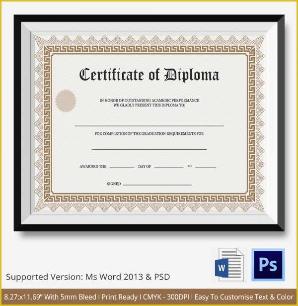 Diploma Certificate Template Free Download Of Diploma Certificate Template 25 Free Word Pdf Psd