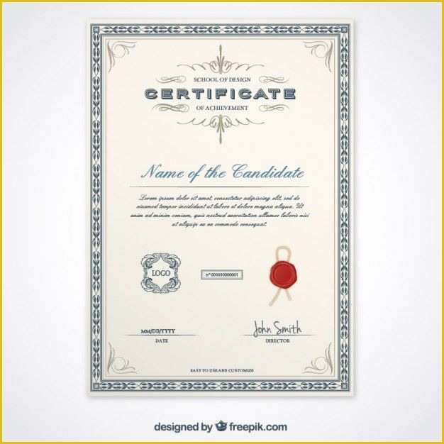 Diploma Certificate Template Free Download Of Elegant Certificate Template Vector