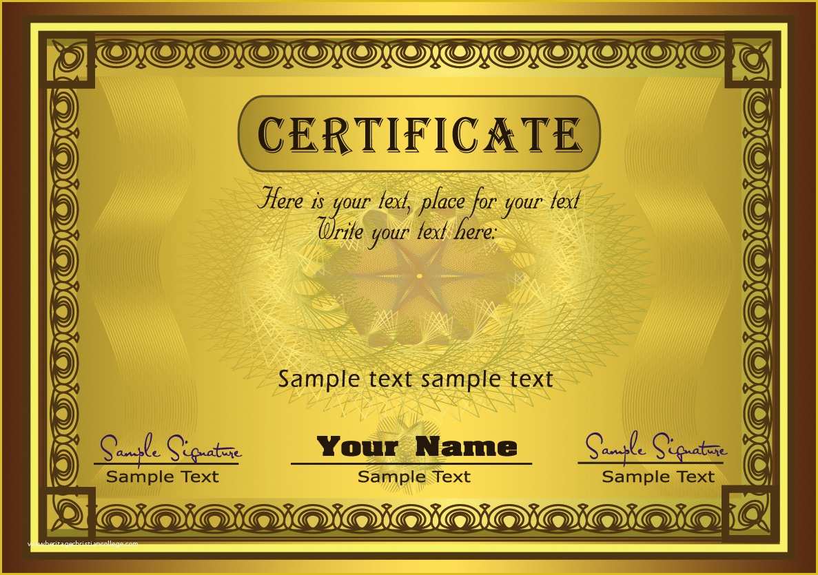 Diploma Certificate Template Free Download Of Gold Printable Free Diploma Certificate Template