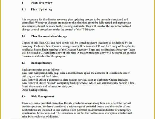 Disaster Plan Template Free Of 13 Disaster Recovery Plan Templates – Free Sample