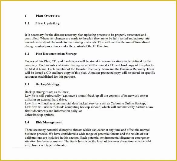 46 Disaster Plan Template Free