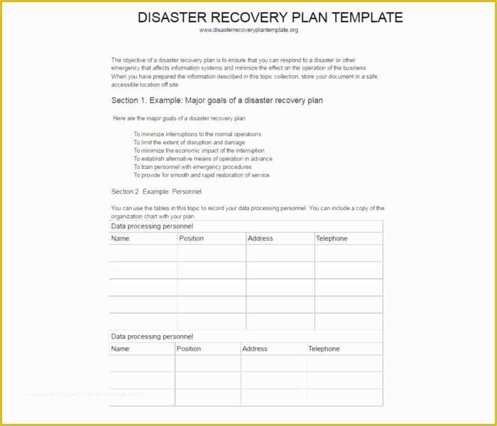 Disaster Plan Template Free Of 7 Disaster Recovery Plan Templates Free Pdf Doc formats