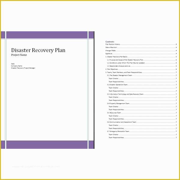 Disaster Plan Template Free Of Free Disaster Recovery Plan Template for Project Managers