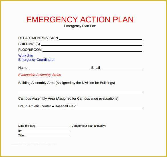 Disaster Plan Template Free Of Sample Emergency Action Plan Template 9 Documents In