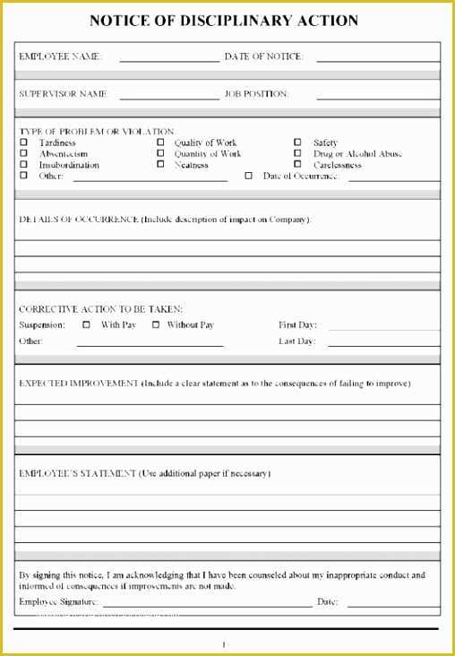 Disciplinary Action forms Free Template Of 12 Disciplinary Action forms Free Template Rucua
