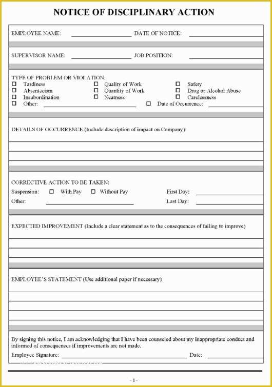 Disciplinary Action forms Free Template Of 26 Employee Write Up form Templates Free Word