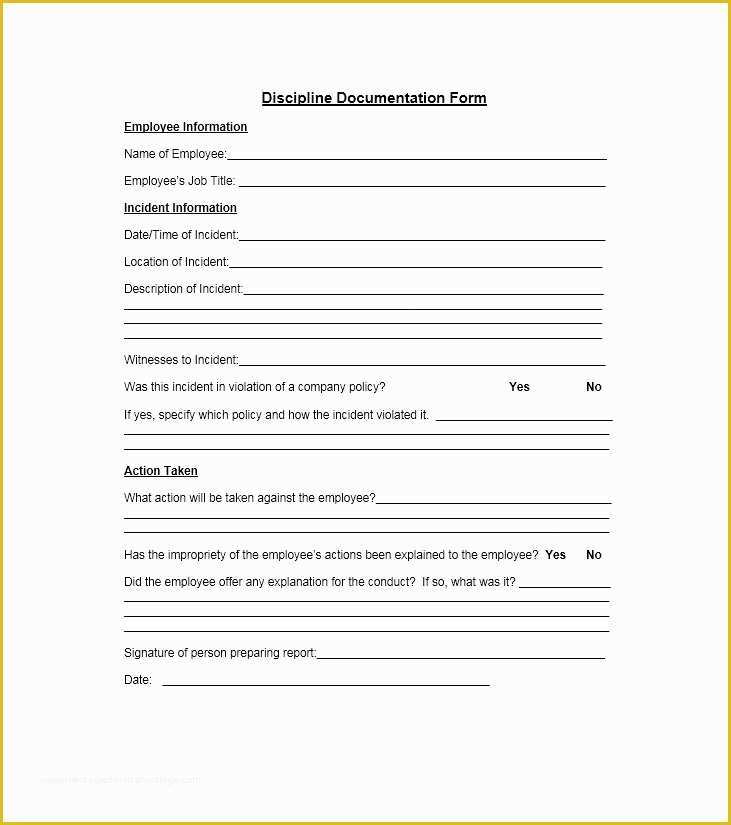 Disciplinary Action forms Free Template Of 40 Employee Disciplinary Action forms Template Lab