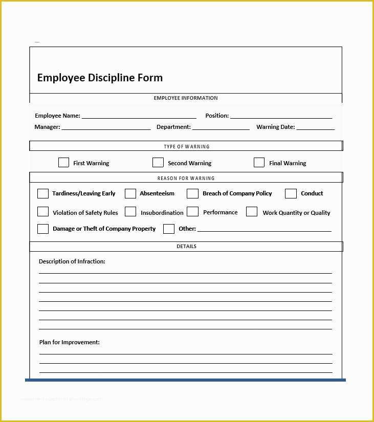 Disciplinary Action forms Free Template Of 40 Employee Disciplinary Action forms Template Lab