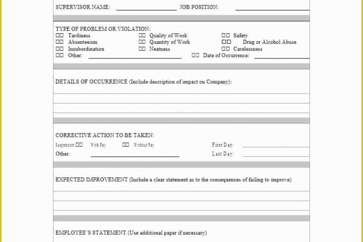 Disciplinary Action forms Free Template Of 40 Employee Disciplinary Action forms Template Lab