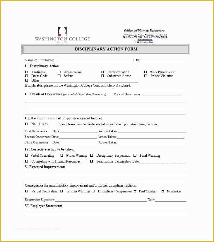 Disciplinary Action forms Free Template Of 40 Employee Disciplinary Action forms Template Lab