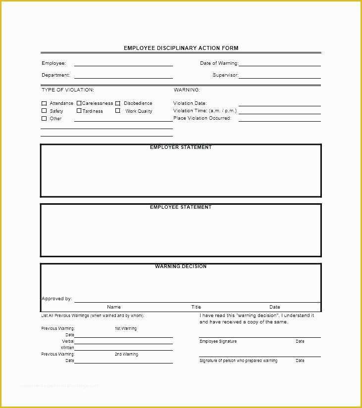 Disciplinary Action forms Free Template Of Employee Discipline Template Disciplinary Write Up form