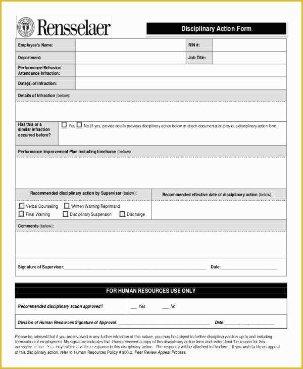 Disciplinary Action forms Free Template Of Employee Write Up form 6 Free Word Pdf Documents