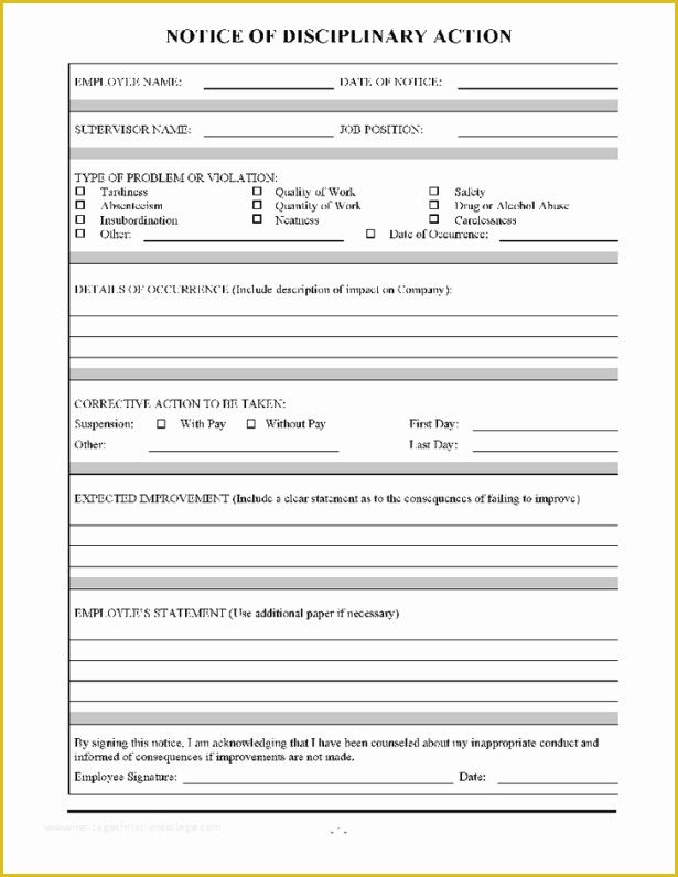 Disciplinary Action forms Free Template Of Employee Write Up form Templates Word Excel Samples