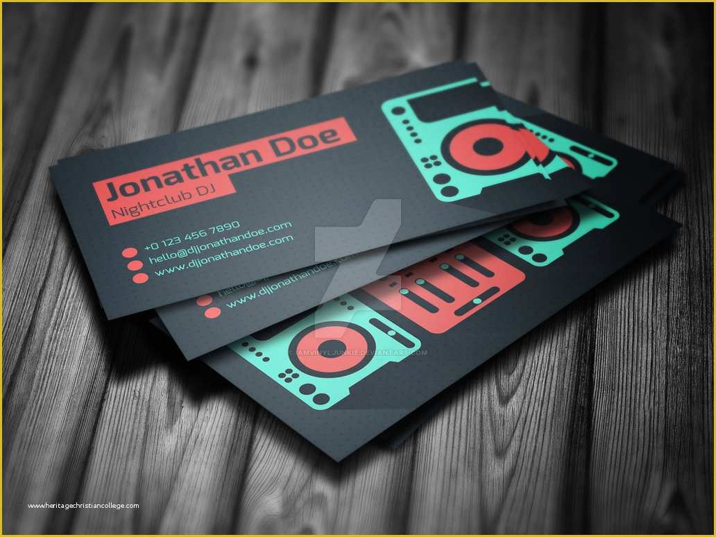 Dj Business Cards Templates Free Of Flat Dj Business Card Psd Template by Iamvinyljunkie On