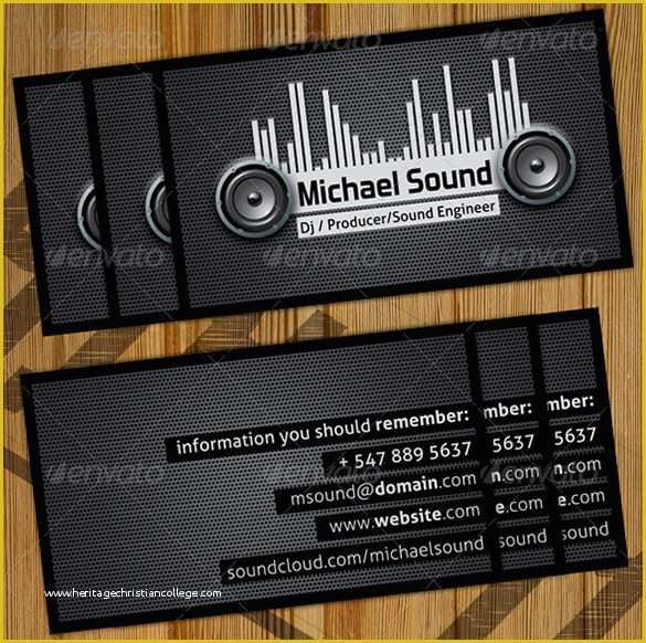 Dj Business Cards Templates Free Of Sample Dj Business Cards – Lisut