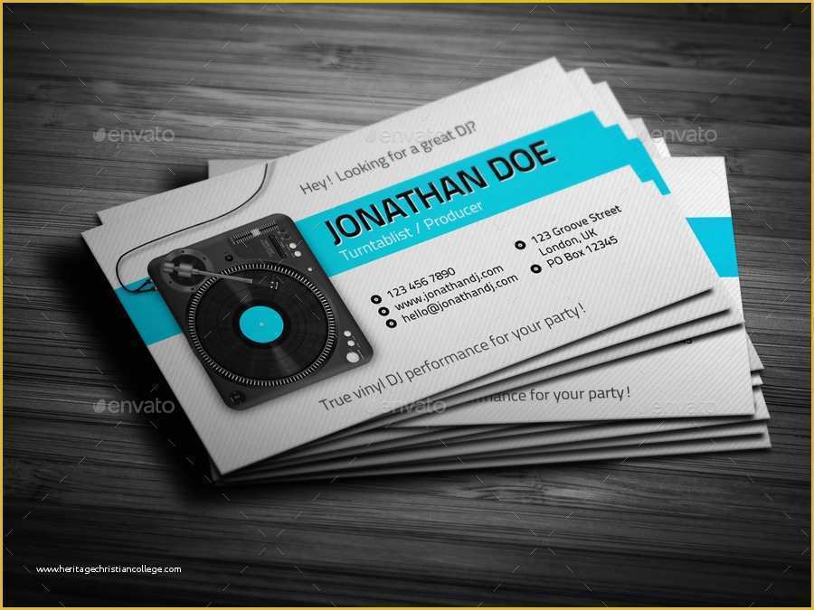 Dj Business Cards Templates Free Of Turntablist Dj Business Card by Vinyljunkie