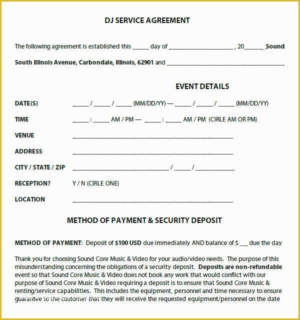 Dj Contract Template Free Of Dj Contract 12 Download Documents In Pdf