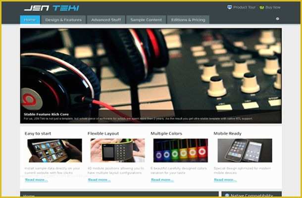 Dj Website Templates Free Download Of Blue Grey Music Joomla Blog Jquery theme Template Free