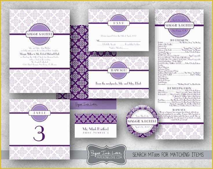 Do It Yourself Wedding Programs Templates Free Of Diy Purple Printable Wedding Programs Simple Diy Wedding