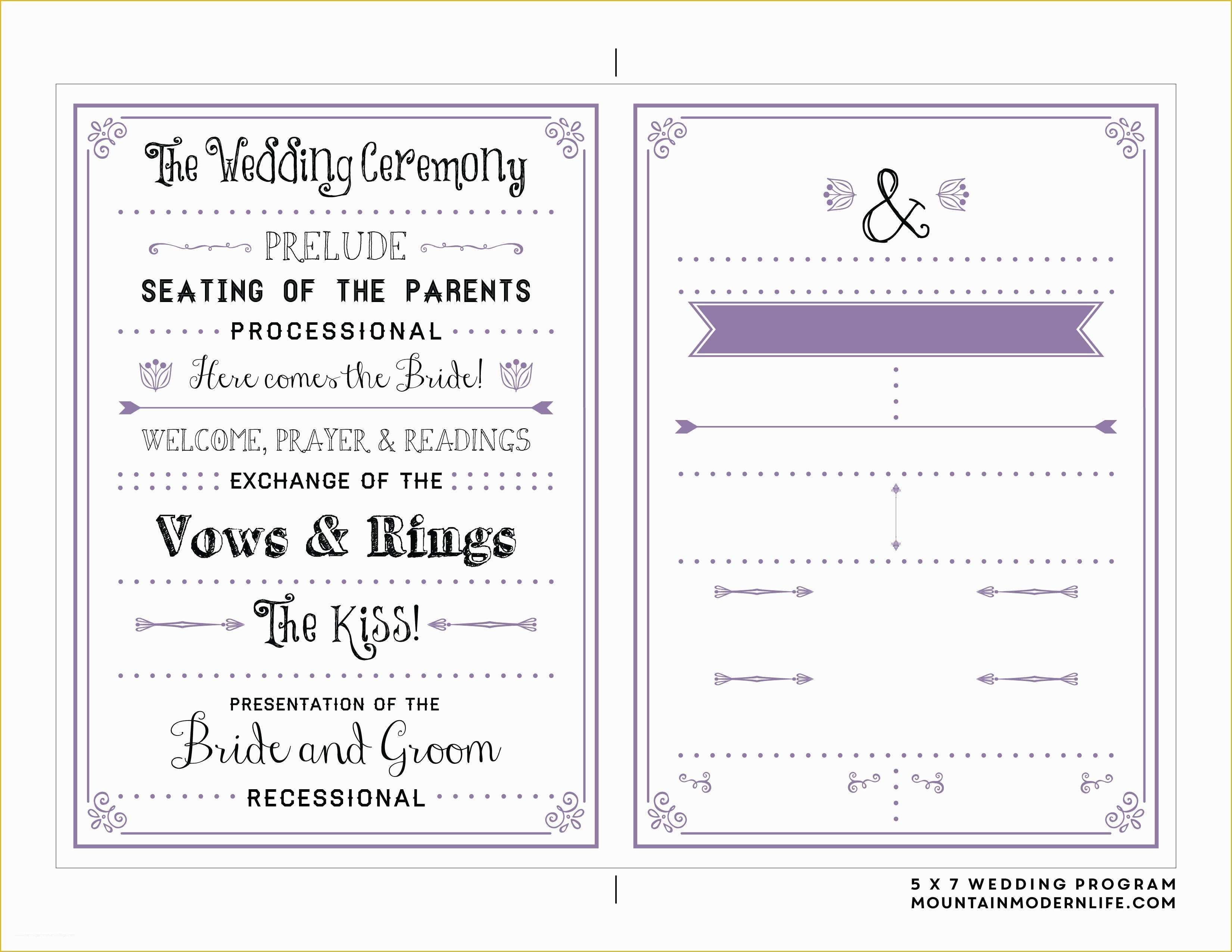 Do It Yourself Wedding Programs Templates Free Of Diy Wedding Program Template Free Templates Resume