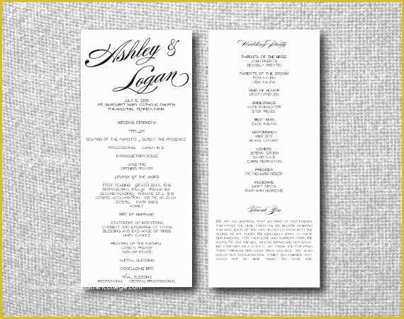 Do It Yourself Wedding Programs Templates Free Of Printable Custom Diy Wedding Program – Calligraphy – Tea