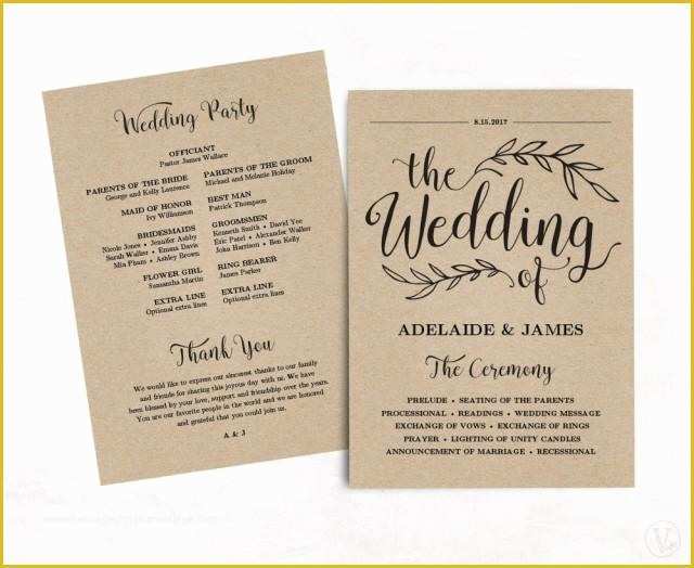 Do It Yourself Wedding Programs Templates Free Of Printable Wedding Program Wedding Program Template Kraft