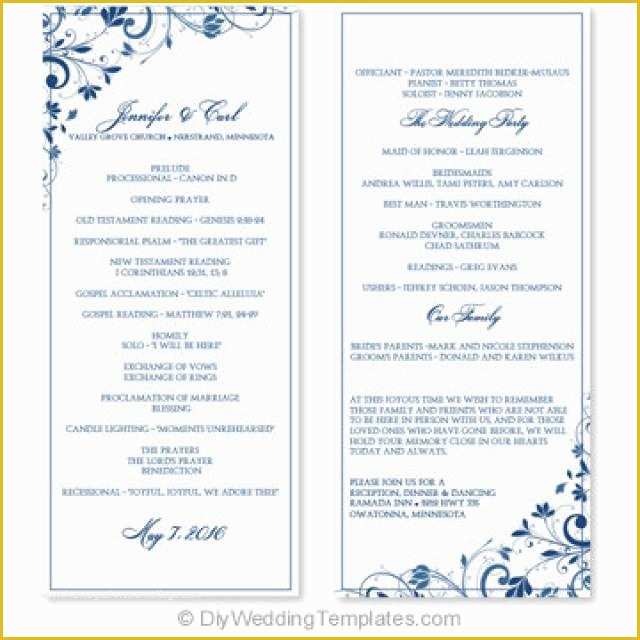 Do It Yourself Wedding Programs Templates Free Of Wedding Program Template Instant Download Edit