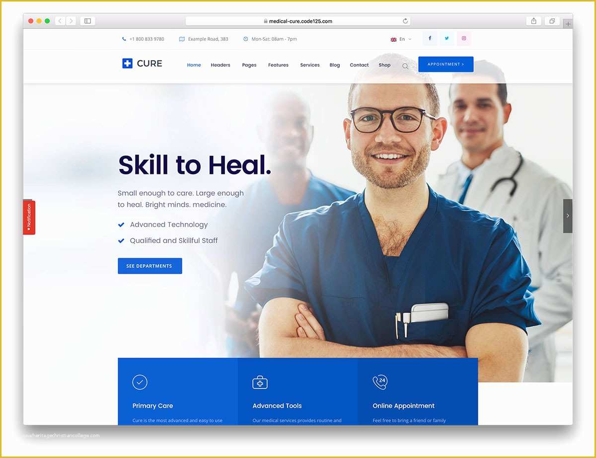 Doctor Website Template Free Download Of Hospital theme Free Medical Cure