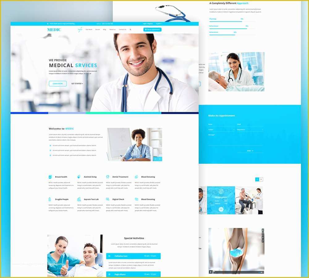 Doctor Website Template Free Download Of Web Templates Psd at Downloadfreepsd