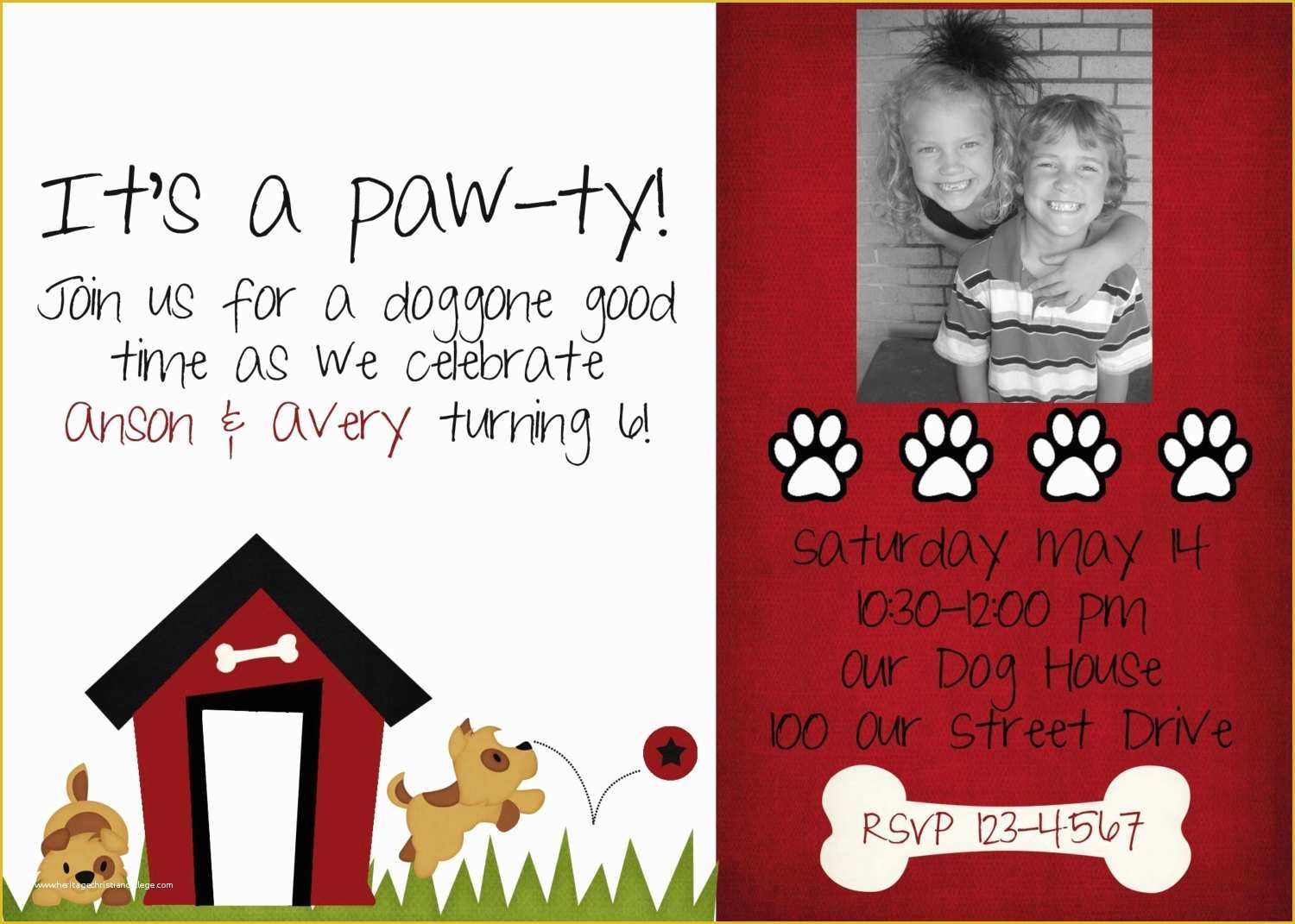 Dog Birthday Party Invitations Templates Free Of Dog Birthday Invitation