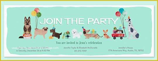 Dog Birthday Party Invitations Templates Free Of Free Pet Party & Animal themed Line Invitations