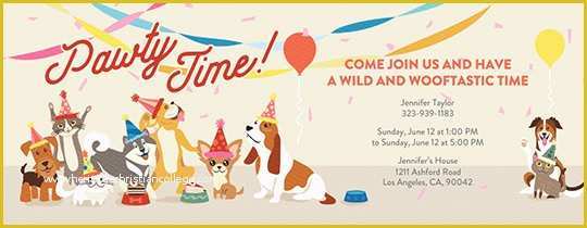 Dog Birthday Party Invitations Templates Free Of Free Pet Party &amp; Animal themed Line Invitations