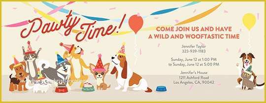 Dog Birthday Party Invitations Templates Free Of Free Pet Party & Animal themed Line Invitations