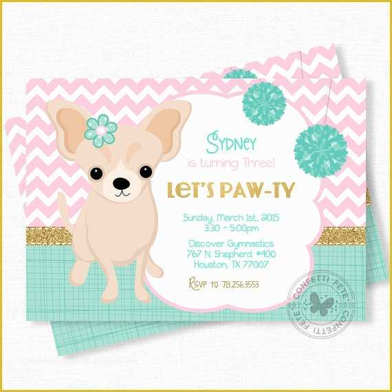 Dog Birthday Party Invitations Templates Free Of Party Invitation Template Puppy Party Invitations