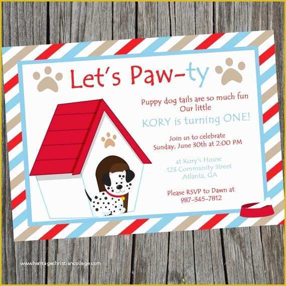 Dog Birthday Party Invitations Templates Free Of Puppy Dog Birthday Party Invitation Printable Puppy
